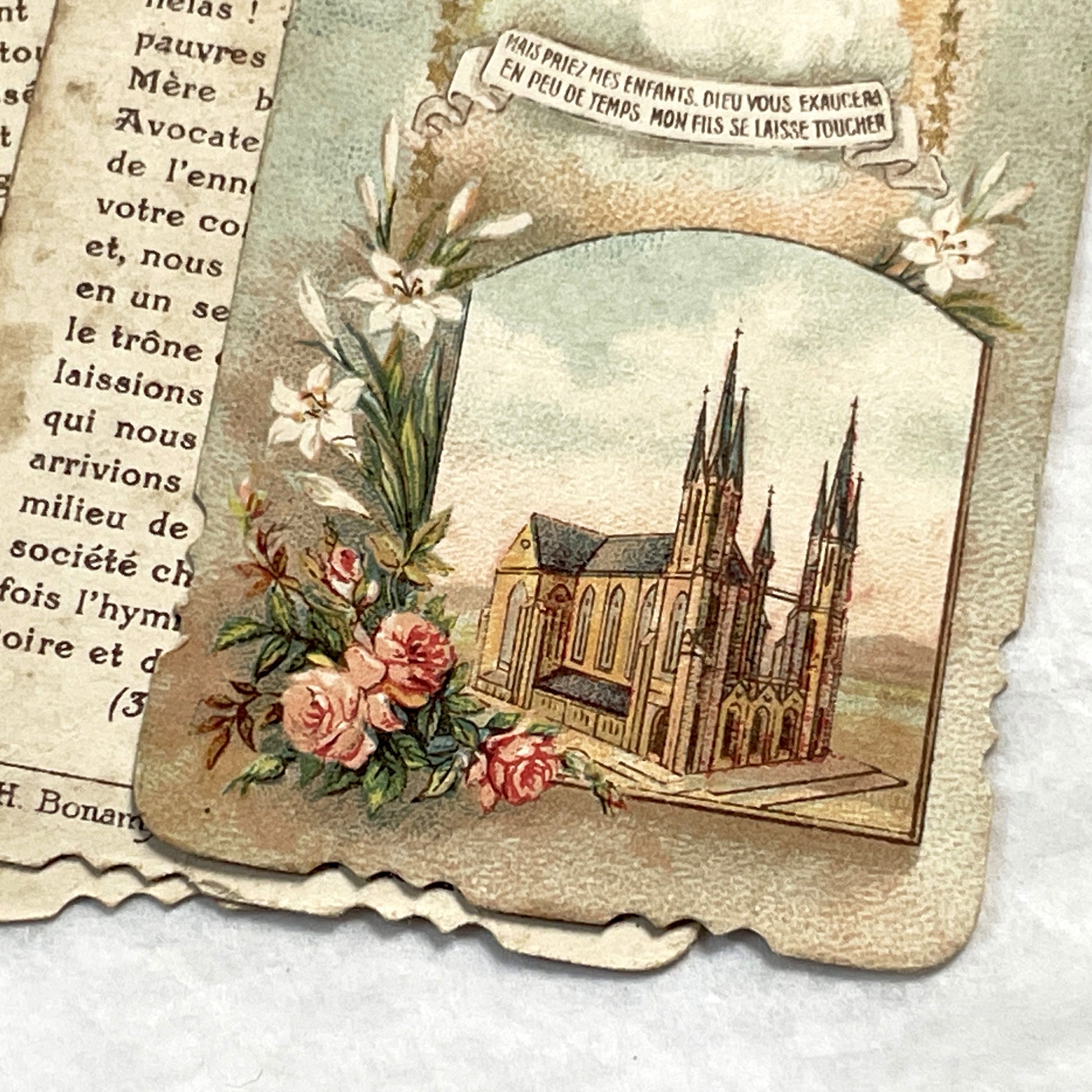 1910s - 3 Vintage French Religious Holy Cards - Our Lady of Verdelais, Montligeon, Liesse - Pope Pius X Prayer - Catholic Ephemera