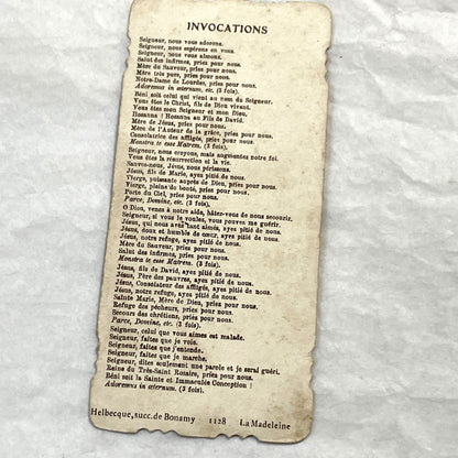 1900s - 3 Vintage French Catholic Holy Cards - Lourdes Apparitions, Prayer - Virgin Mary Devotion - Collectible Ephemera for Scrapbooking.
