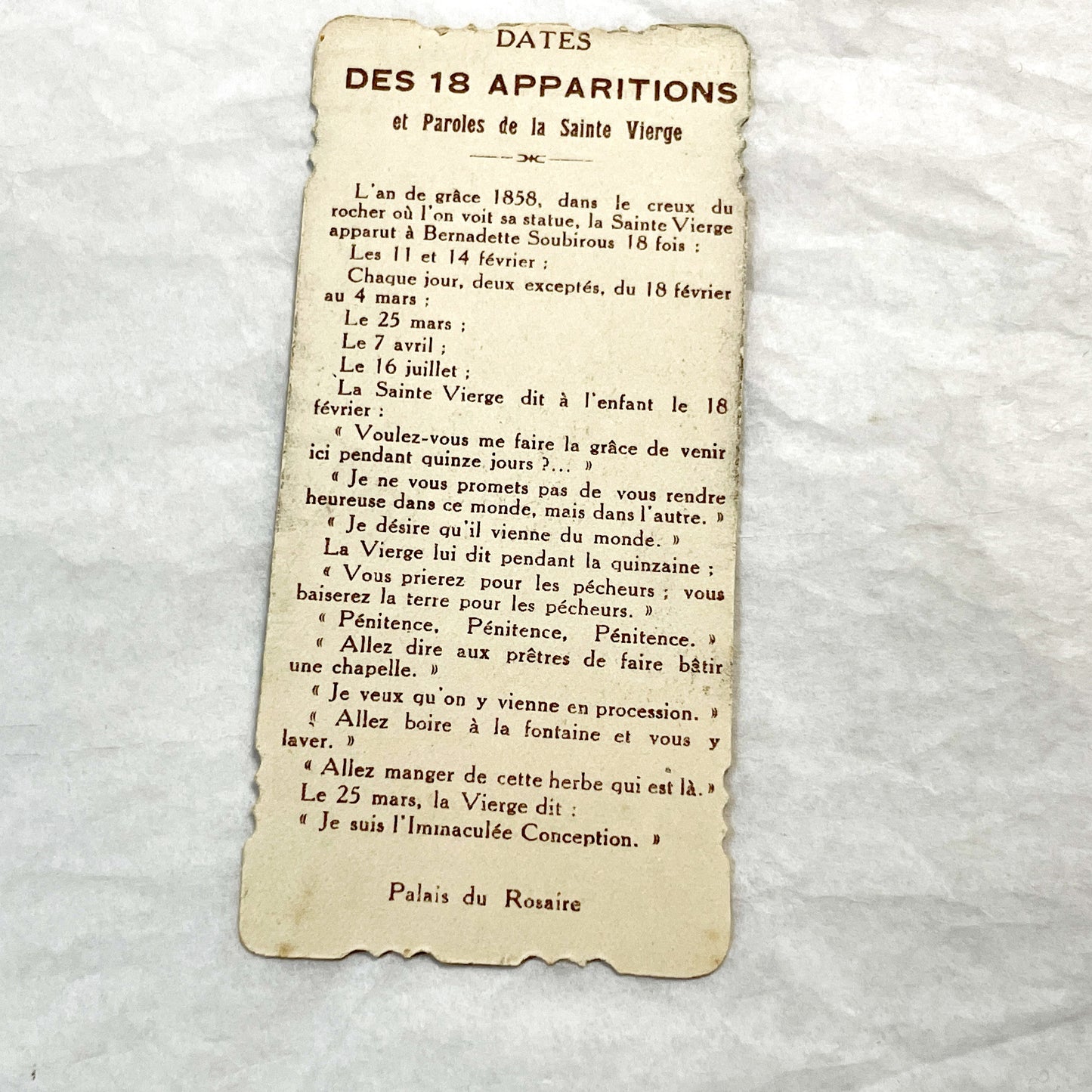 1900s - 3 Vintage French Religious Holy Cards Lourdes Apparitions - Our Lady of Oak Devotional Prayer Chromos - Antique Ephemera Set