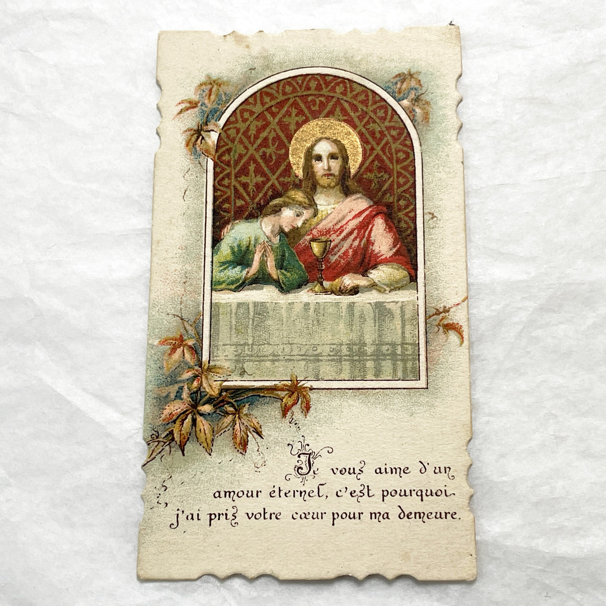 1900s - Antique French Religious Communion Cards - Vintage Sacred Art Ephemera - First Communion Souvenir - Christian Collectibles