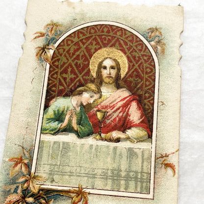 1900s - Antique French Religious Communion Cards - Vintage Sacred Art Ephemera - First Communion Souvenir - Christian Collectibles