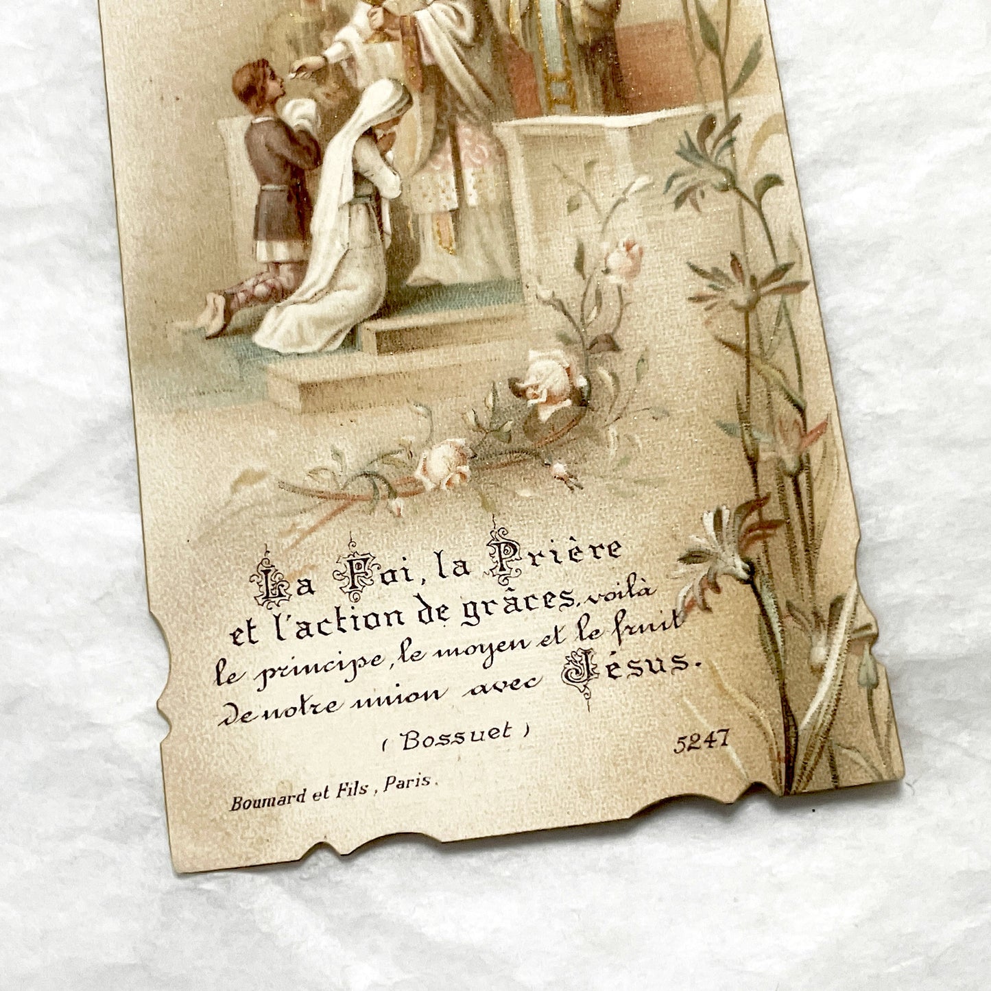 1900s - 2 Antique French Religious Cards - First Communion Souvenir - Virgin Mary Assumption - Sacred Art Ephemera for Collectors