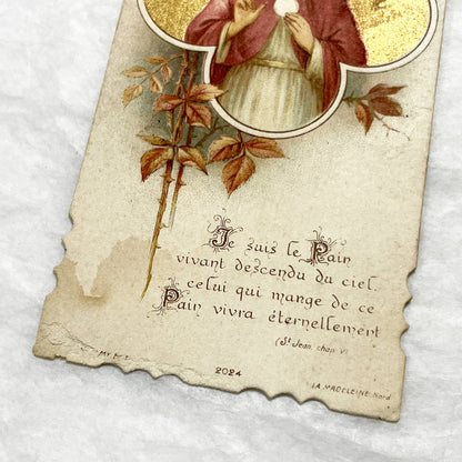 1910s - 2 Vintage French Religious Communion Cards - First Communion Souvenir Booklet - Children Receiving Eucharist - Catholic Ephemera