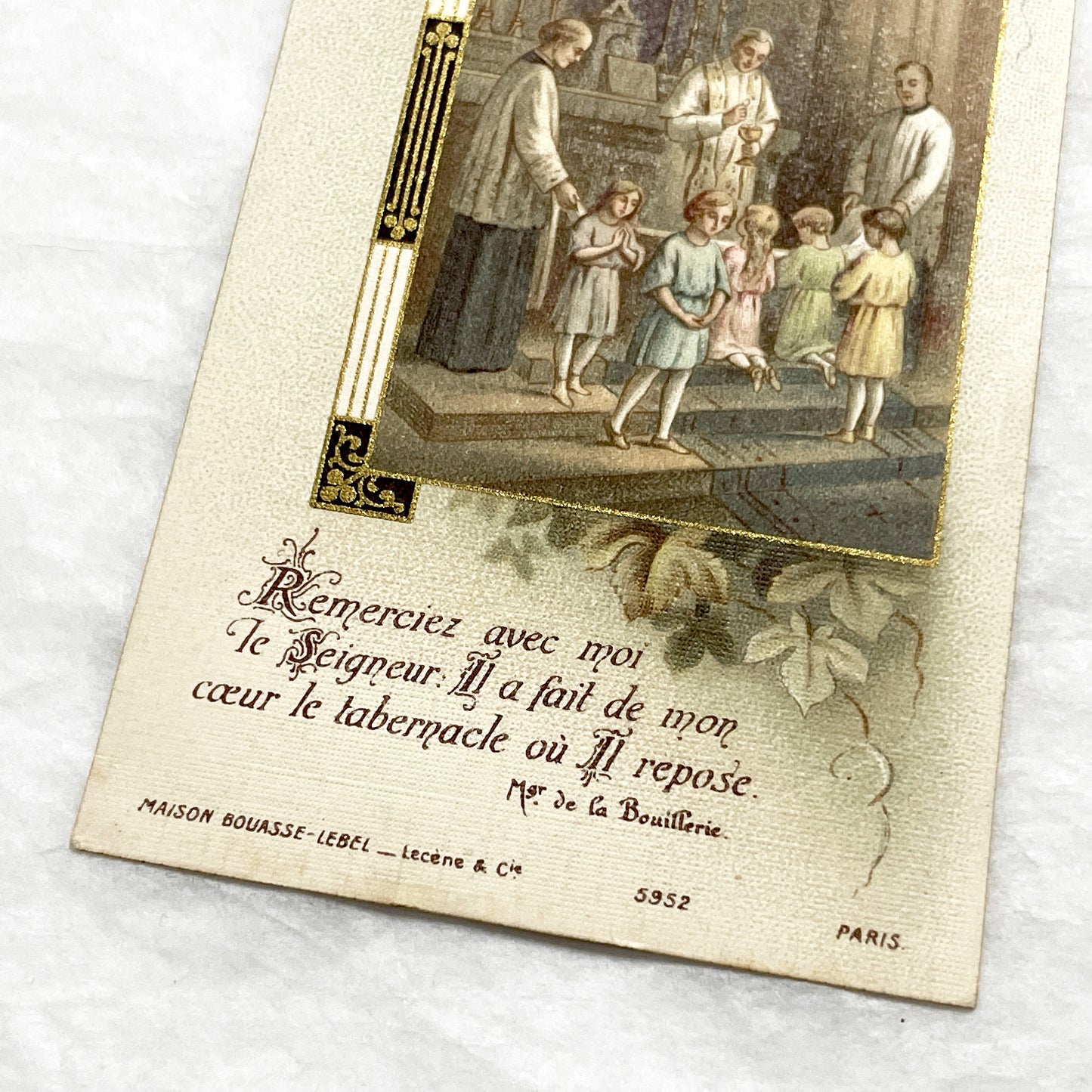 1910s - 2 Vintage French Religious Communion Cards - First Communion Souvenir Booklet - Children Receiving Eucharist - Catholic Ephemera