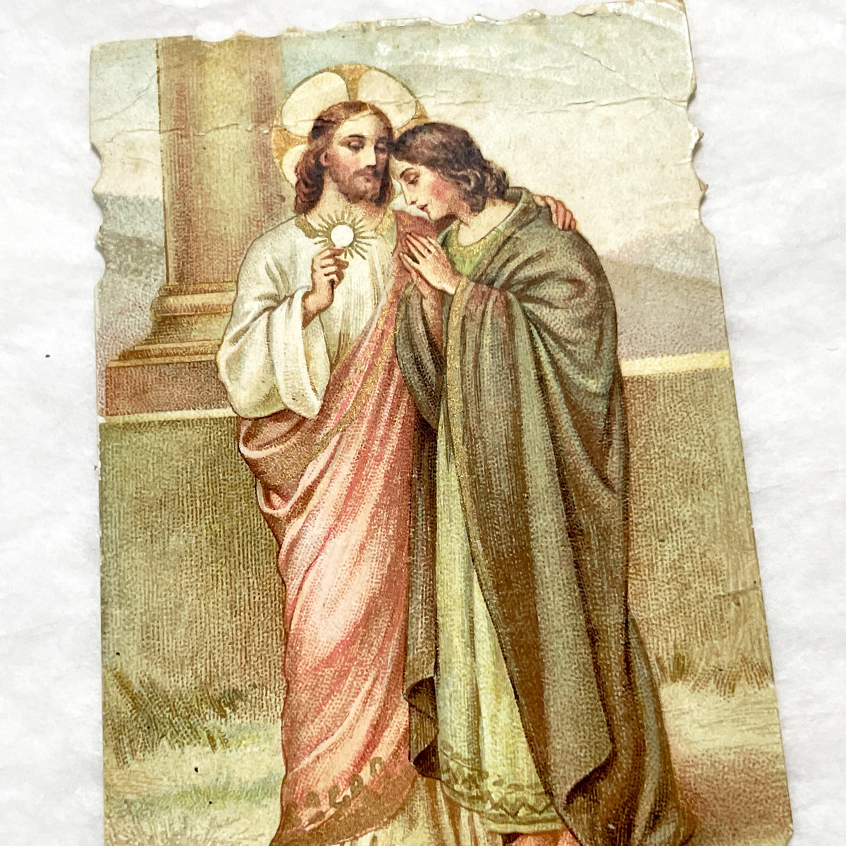 1900s - 2 Vintage French Religious Holy Cards - Jesus Devotional Ephemera - Catholic Prayer Art Collectibles - Antique Faith Keepsake