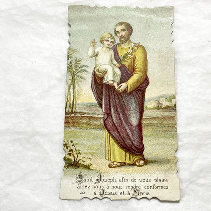 1900s - 2 Vintage French Religious Holy Cards - Jesus Devotional Ephemera - Catholic Prayer Art Collectibles - Antique Faith Keepsake