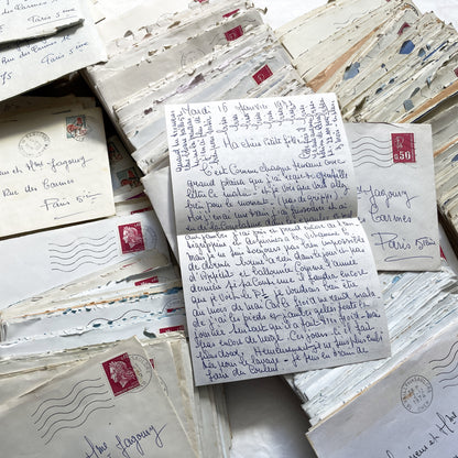 1960s - 1970s - 5 or 10 letters from a mother to her daughter and her son-in-law - Handwritten letters in their envelope