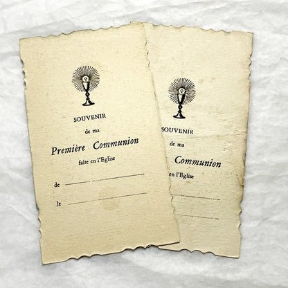 1900s - 2 Vintage Religious First Communion Cards - Catholic Ephemera - Jesus Christ and Virgin Mary with Child - Spiritual Keepsakes