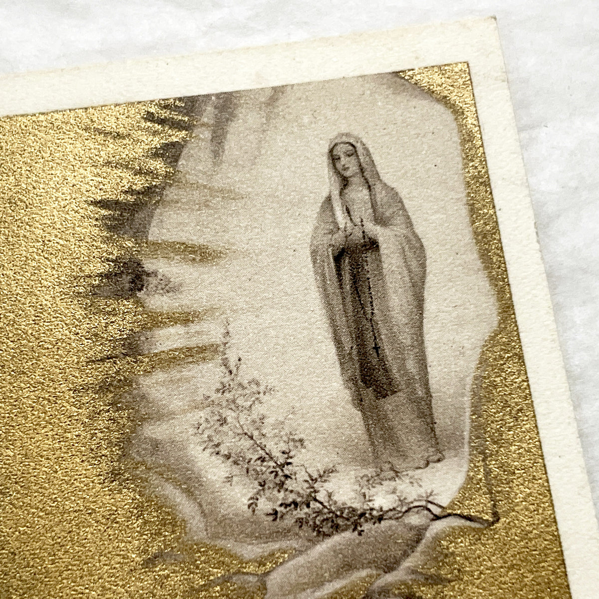 Late 19th - 2 Vintage French Religious Holy Cards - Our Lady of Grace and Lourdes - Catholic Prayer Memorabilia - Collectible Devotional Art