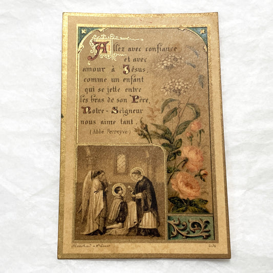 1900s - 2 Vintage French Religious Prayer Cards - Ornate Catholic Devotional Ephemera - Blanchard à Orléans Artwork Collectible