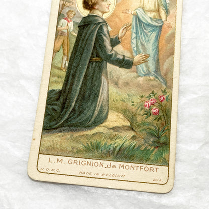 1910s - 2 Antique Catholic Holy Cards - Saint Louis de Montfort Devotional Art - Religious Ephemera for Collectors and Crafters