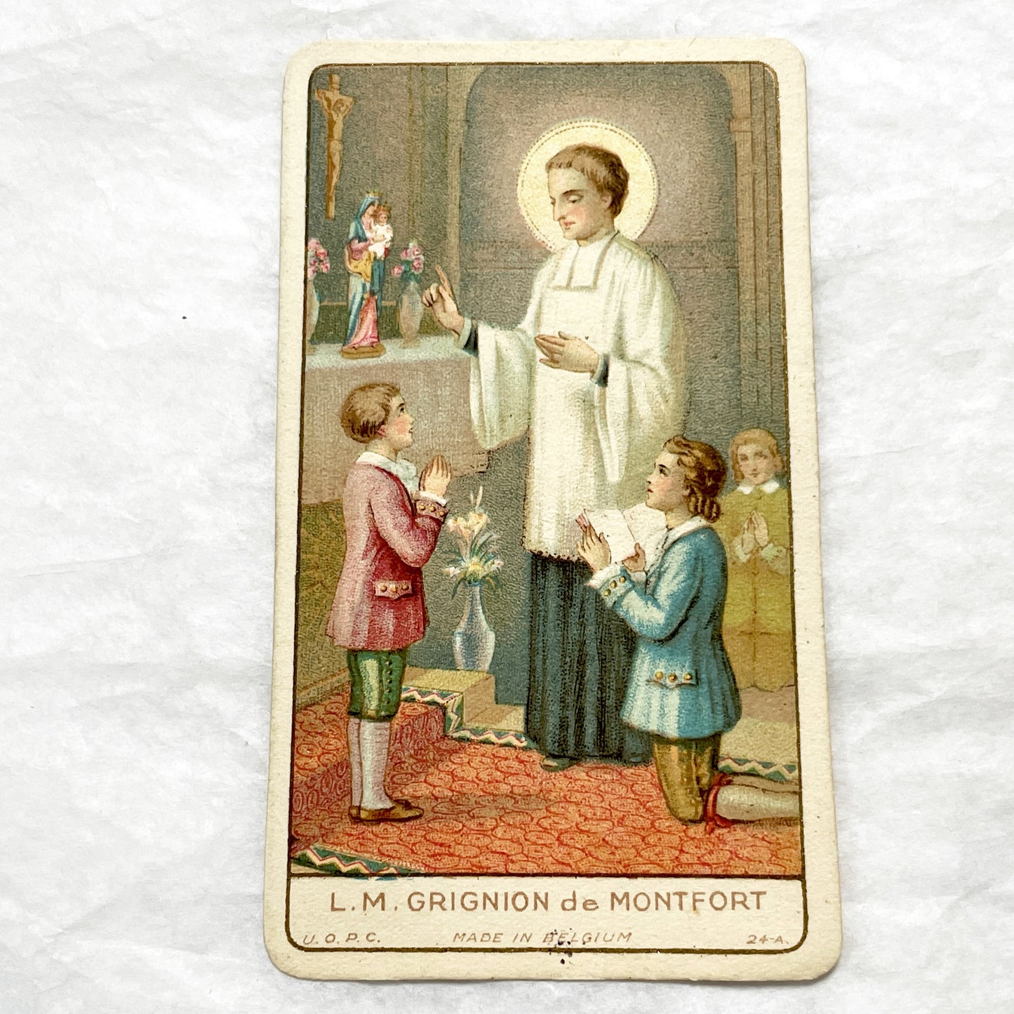 1910s - 2 Antique Catholic Holy Cards - Saint Louis de Montfort Devotional Art - Religious Ephemera for Collectors and Crafters