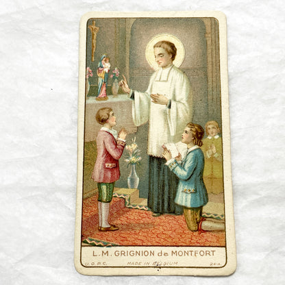 1910s - 2 Antique Catholic Holy Cards - Saint Louis de Montfort Devotional Art - Religious Ephemera for Collectors and Crafters
