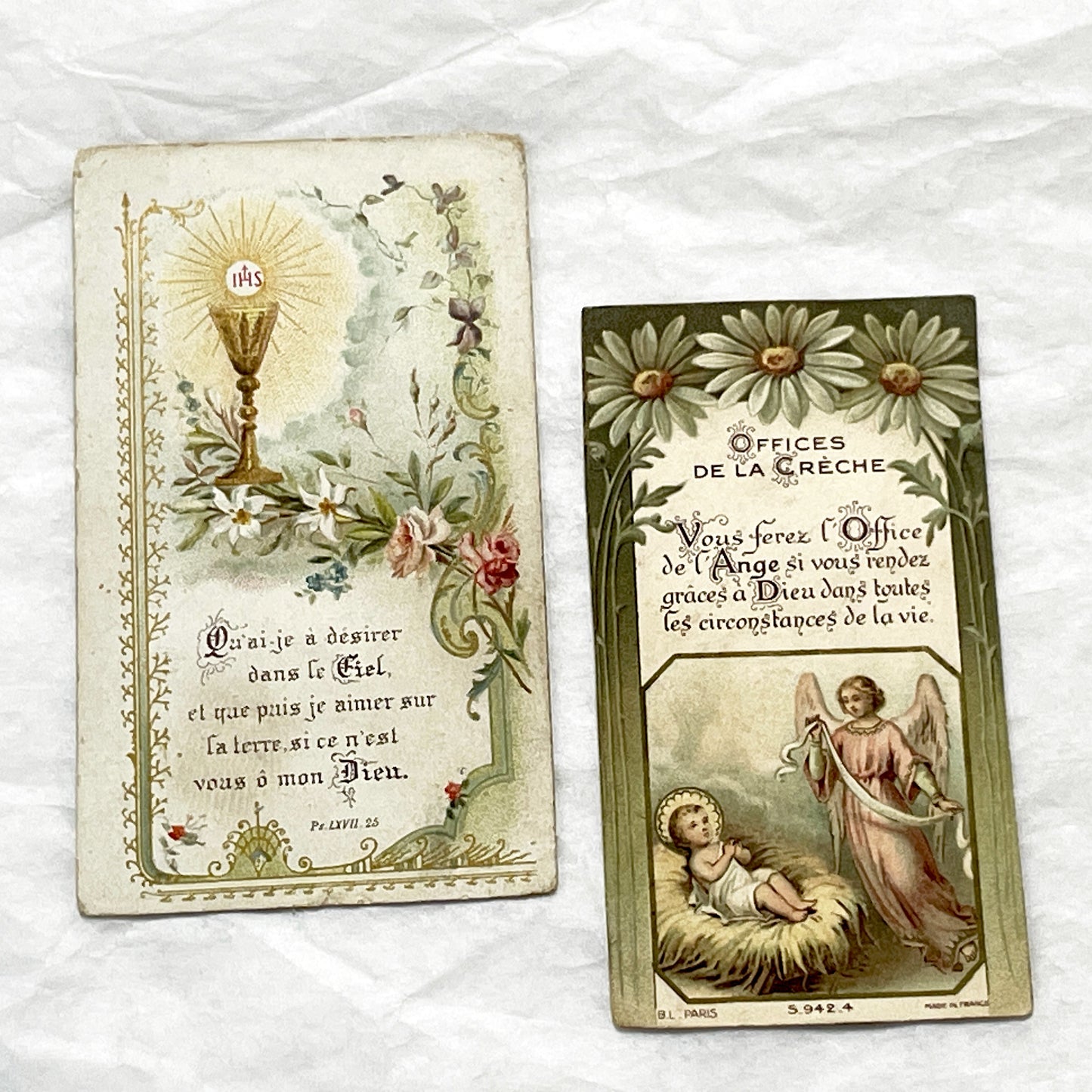 1900s - 2 Religious Holy Cards - Vintage Catholic Prayer Ephemera - First Communion - Baptism Keepsake - Antique Religious Art