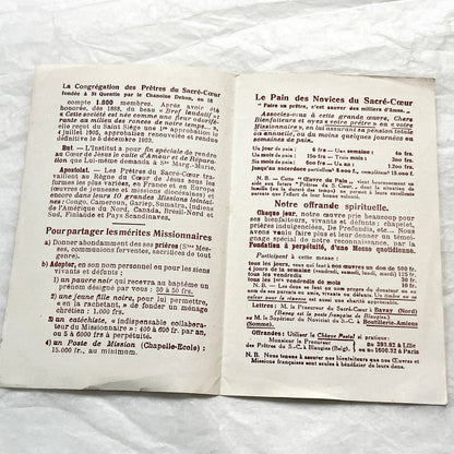 1900s - 2 Vintage French Catholic Devotional Cards - Sacred Heart Jesus & Children with Sheep - Religious Ephemera