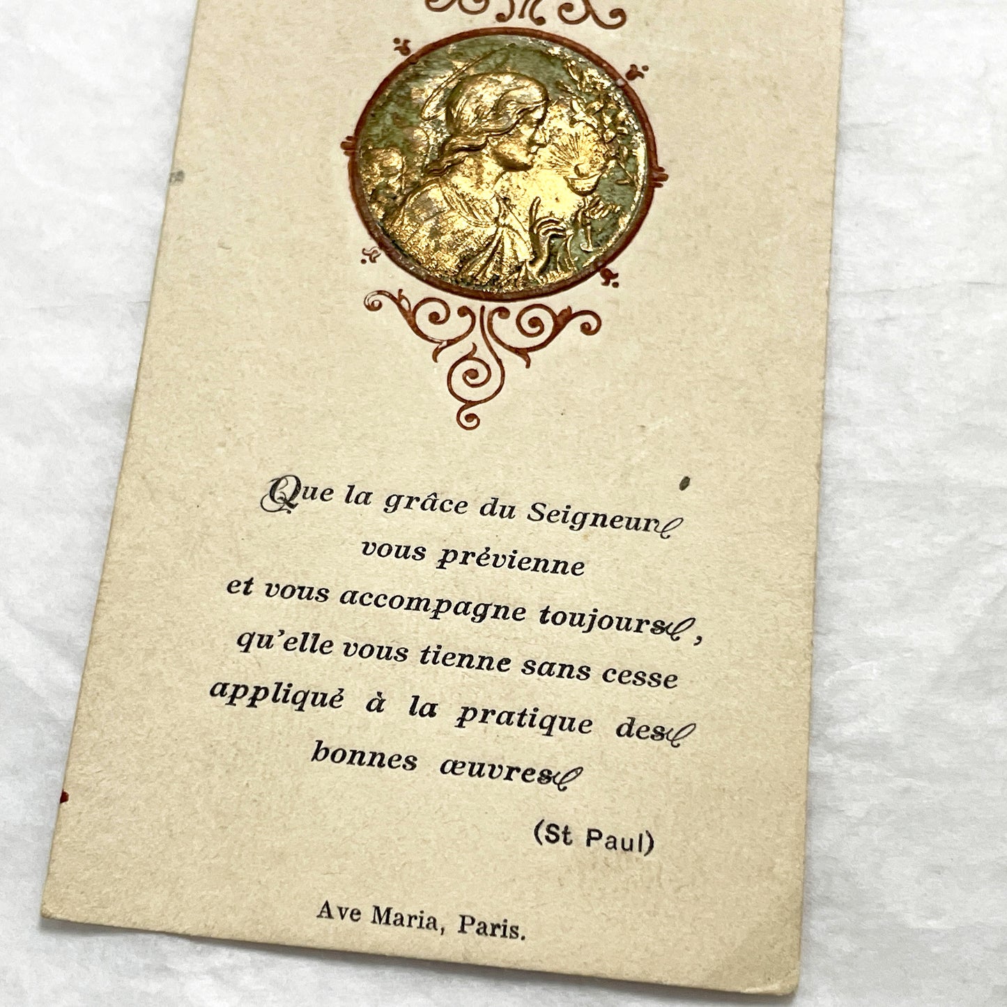 1900s - 3 Antique Holy Cards French Religious Ephemera - Our Lady of Lourdes - Sacred Art - Vintage Devotional Collectibles from Paris
