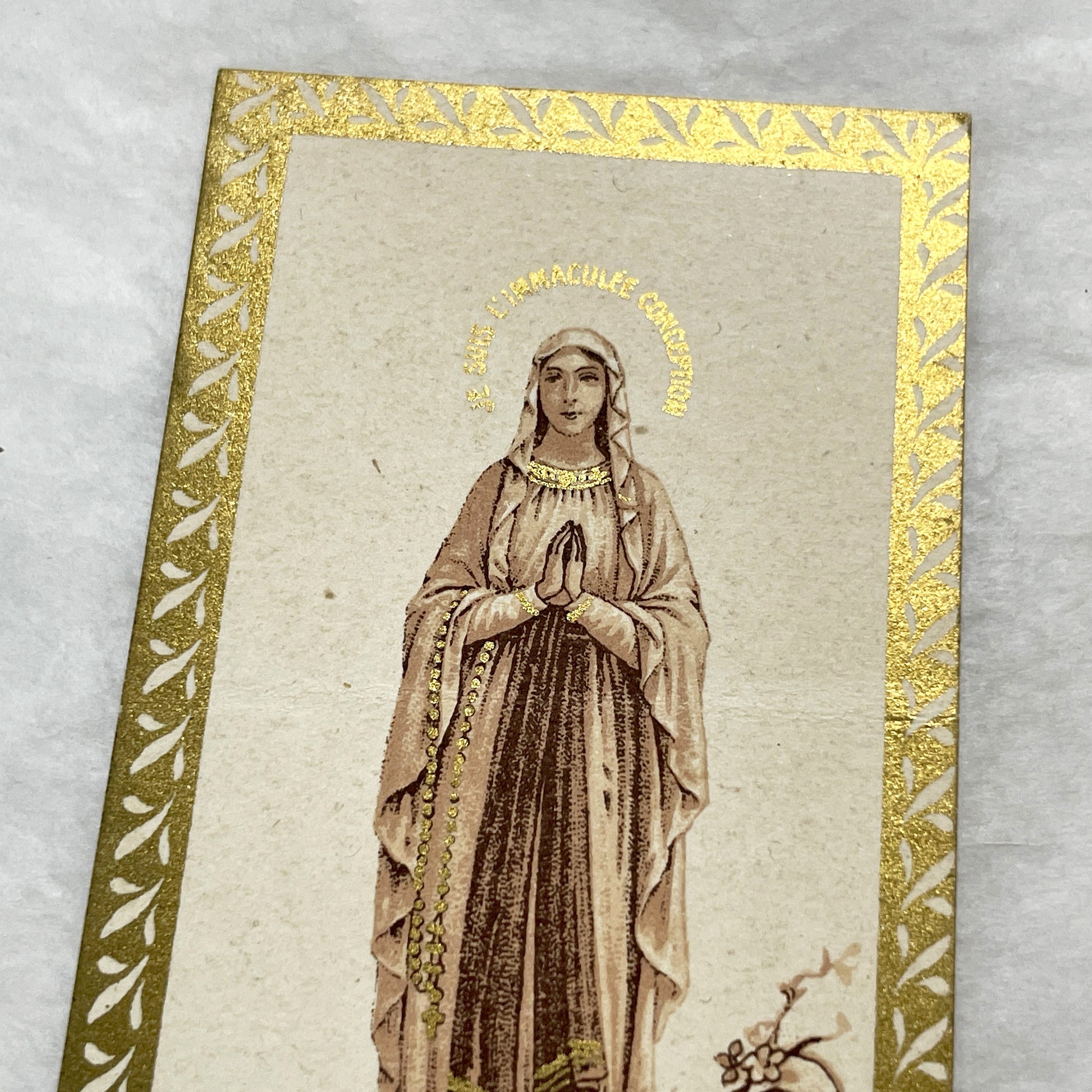 1900s - 3 Antique Holy Cards French Religious Ephemera - Our Lady of Lourdes - Sacred Art - Vintage Devotional Collectibles from Paris