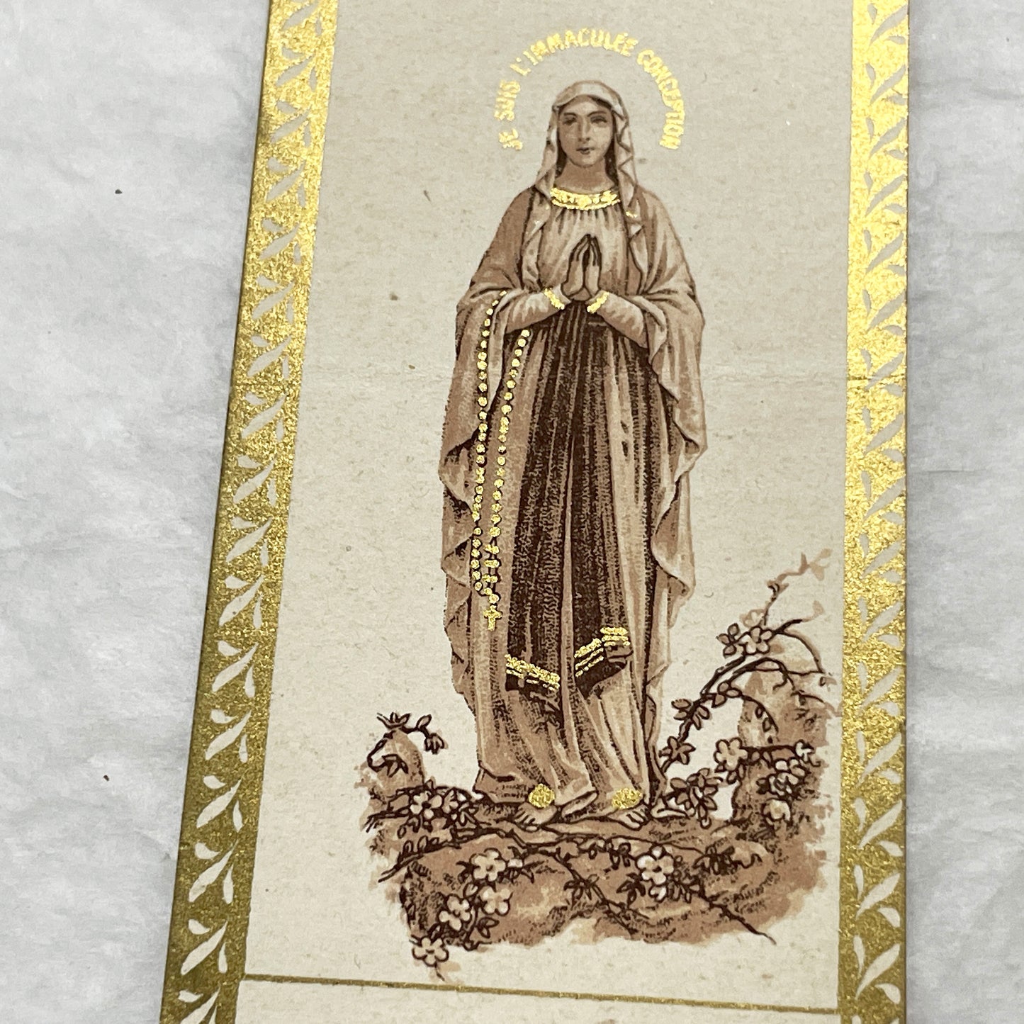 1900s - 3 Antique Holy Cards French Religious Ephemera - Our Lady of Lourdes - Sacred Art - Vintage Devotional Collectibles from Paris