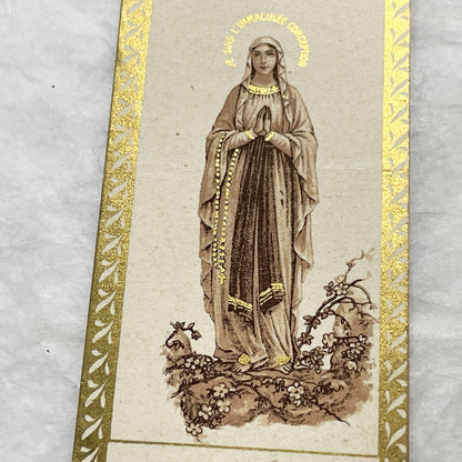 1900s - 3 Antique Holy Cards French Religious Ephemera - Our Lady of Lourdes - Sacred Art - Vintage Devotional Collectibles from Paris