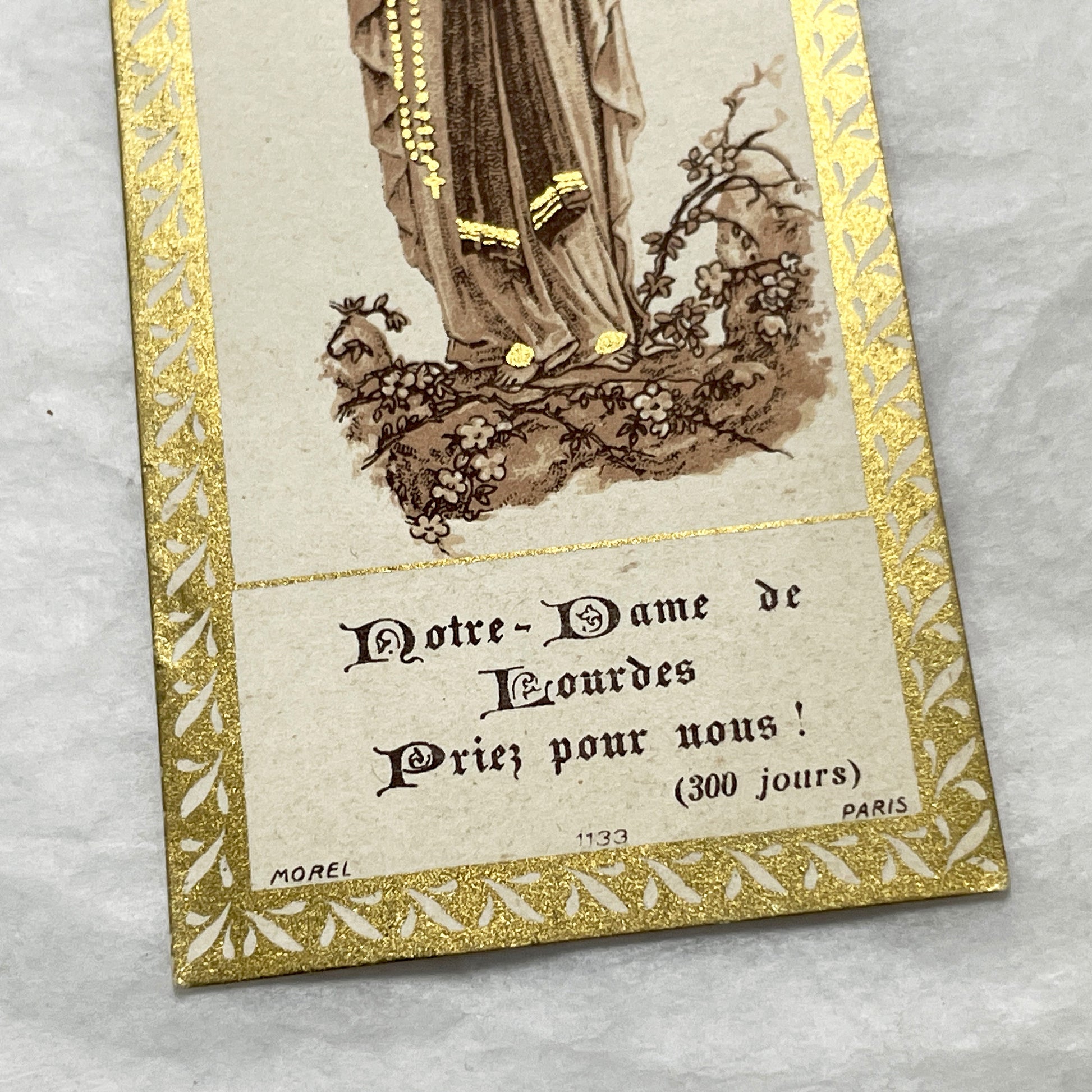 1900s - 3 Antique Holy Cards French Religious Ephemera - Our Lady of Lourdes - Sacred Art - Vintage Devotional Collectibles from Paris