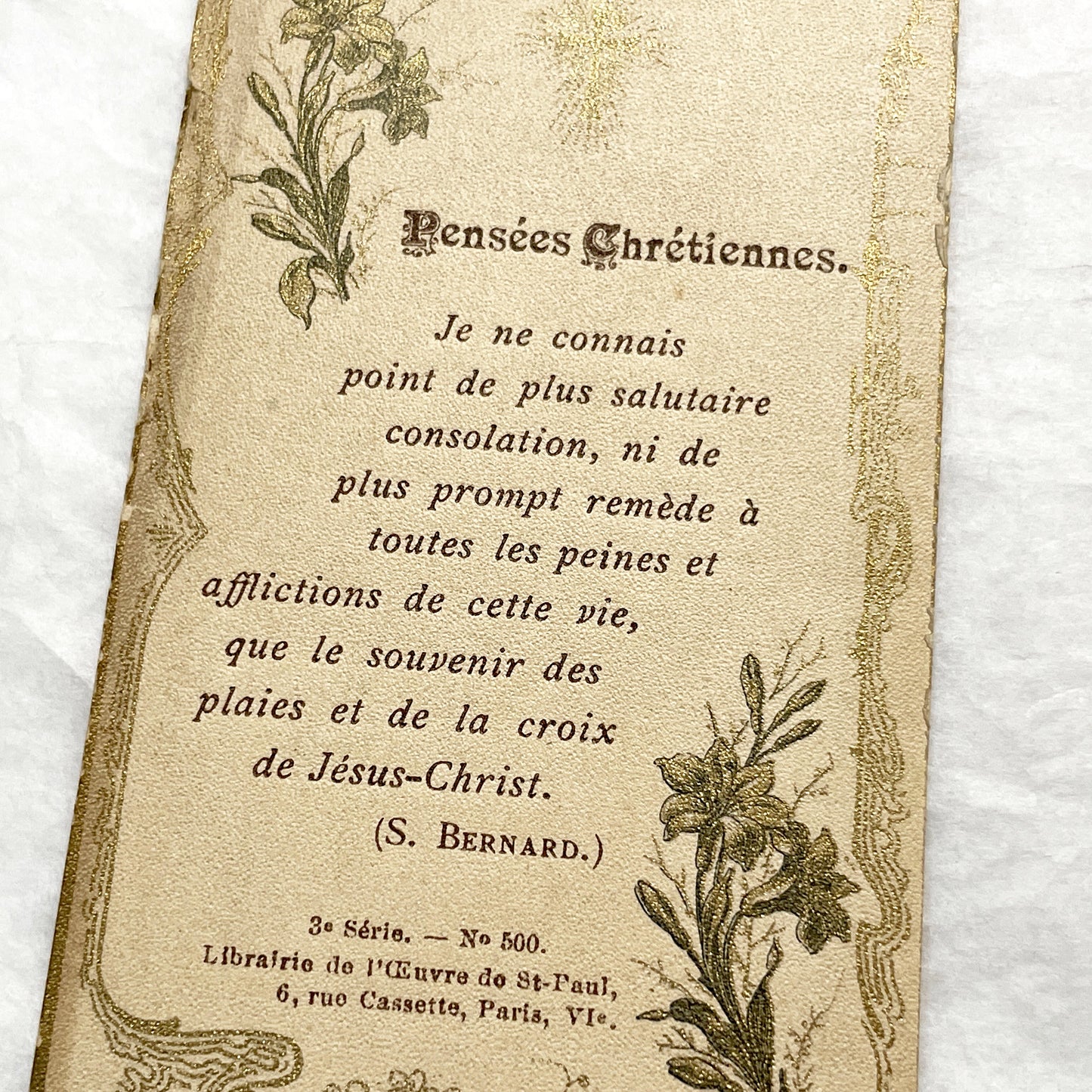 1900s - 2 French Religious Prayer Cards - Vintage Christian Devotional - St-Paul Bookstore Paris Memorabilia - Spiritual Keepsake