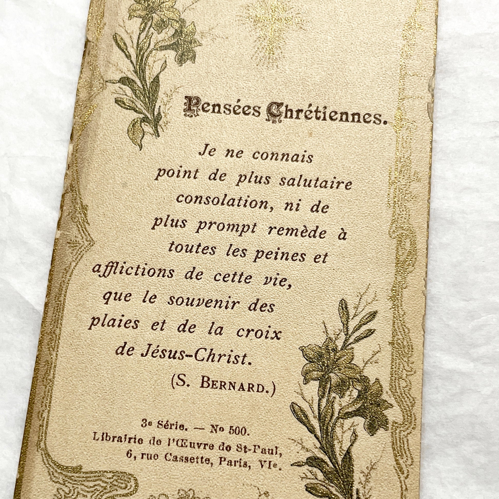 1900s - 2 French Religious Prayer Cards - Vintage Christian Devotional - St-Paul Bookstore Paris Memorabilia - Spiritual Keepsake