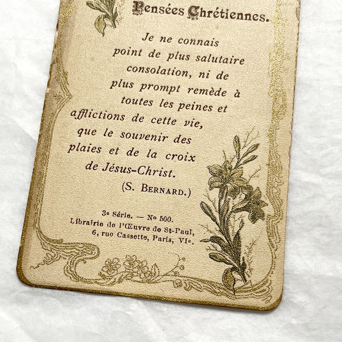 1900s - 2 French Religious Prayer Cards - Vintage Christian Devotional - St-Paul Bookstore Paris Memorabilia - Spiritual Keepsake