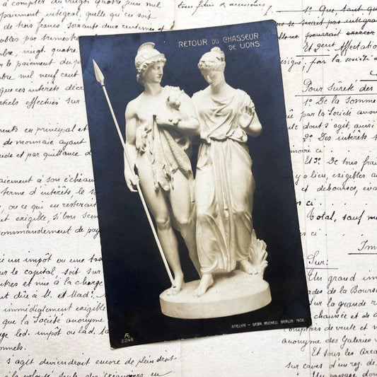 1900s - Vintage Sculpture Photograph Print - Return of the Lions Writer - Gebr. Micheli Art Reproduction