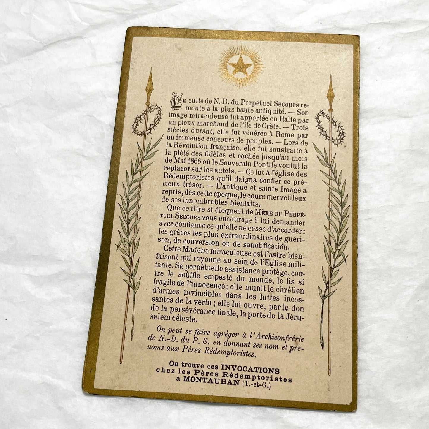 1900s - 2 Vintage French Devotional Holy Cards - Our Lady of Perpetual Help, Saint Louis de Gonzague - Catholic Prayer Ephemera