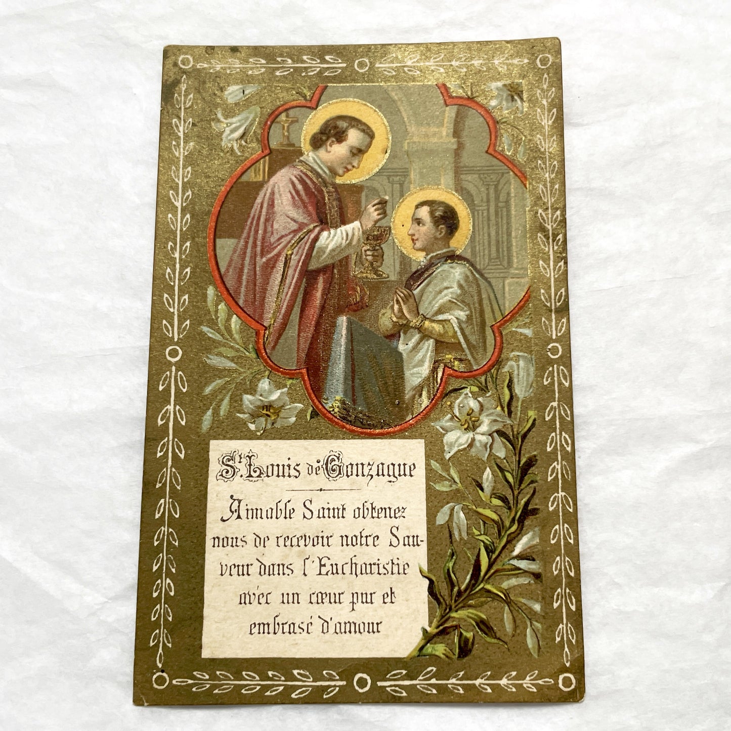 1900s - 2 Vintage French Devotional Holy Cards - Our Lady of Perpetual Help, Saint Louis de Gonzague - Catholic Prayer Ephemera