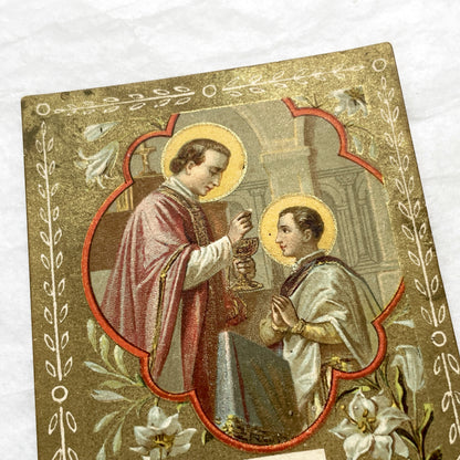 1900s - 2 Vintage French Devotional Holy Cards - Our Lady of Perpetual Help, Saint Louis de Gonzague - Catholic Prayer Ephemera