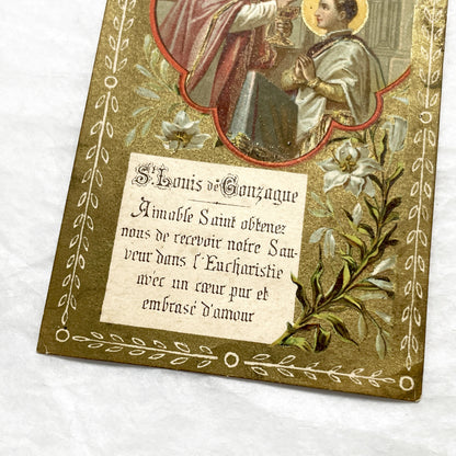 1900s - 2 Vintage French Devotional Holy Cards - Our Lady of Perpetual Help, Saint Louis de Gonzague - Catholic Prayer Ephemera