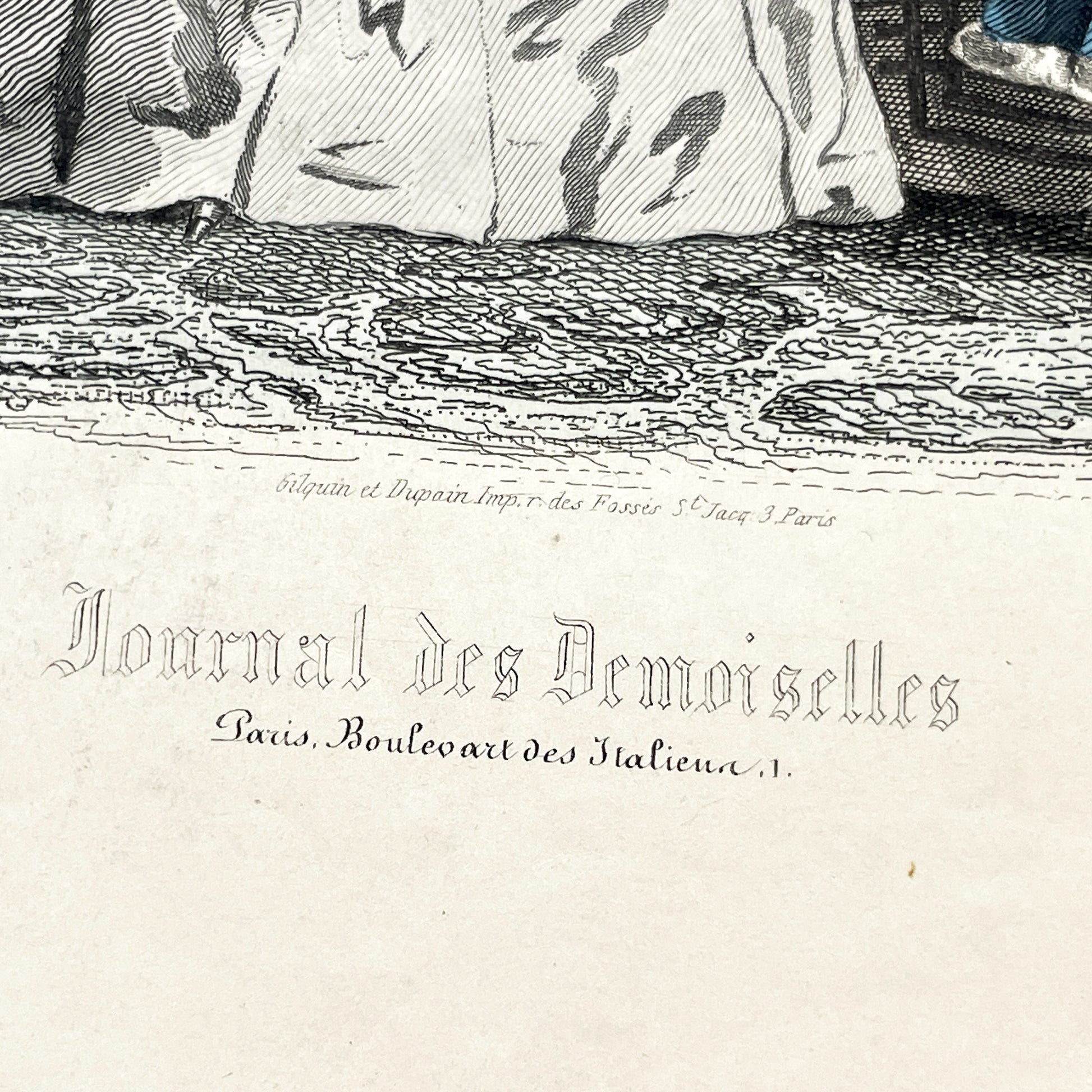 1860s - Original French Fashion Engraving - Journal des Demoiselles - Victorian Era Costume Plate - Antique Hand-Colored Print - Paris