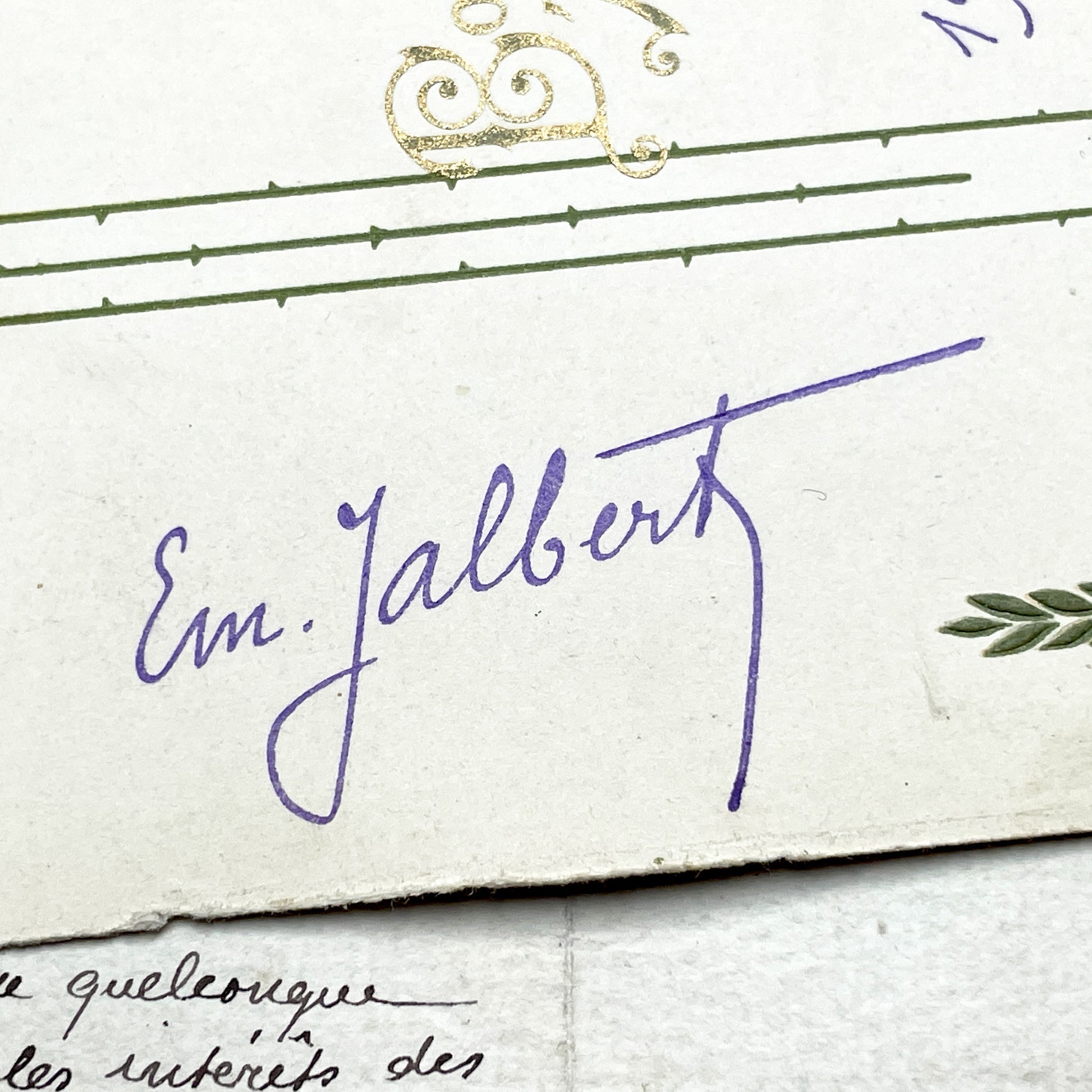 1900s - Vintage French New Year Greeting Card - Antique Winter Cottage Scene - Gilded Embossed Oval Chromolithograph Art