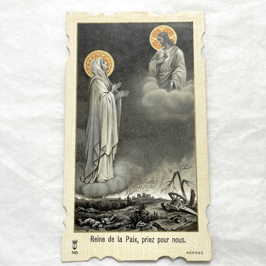 1910s - 2 Antique French Catholic Holy Cards & Prayer Cards - Vintage Religious Ephemera - Sacred Art Collection