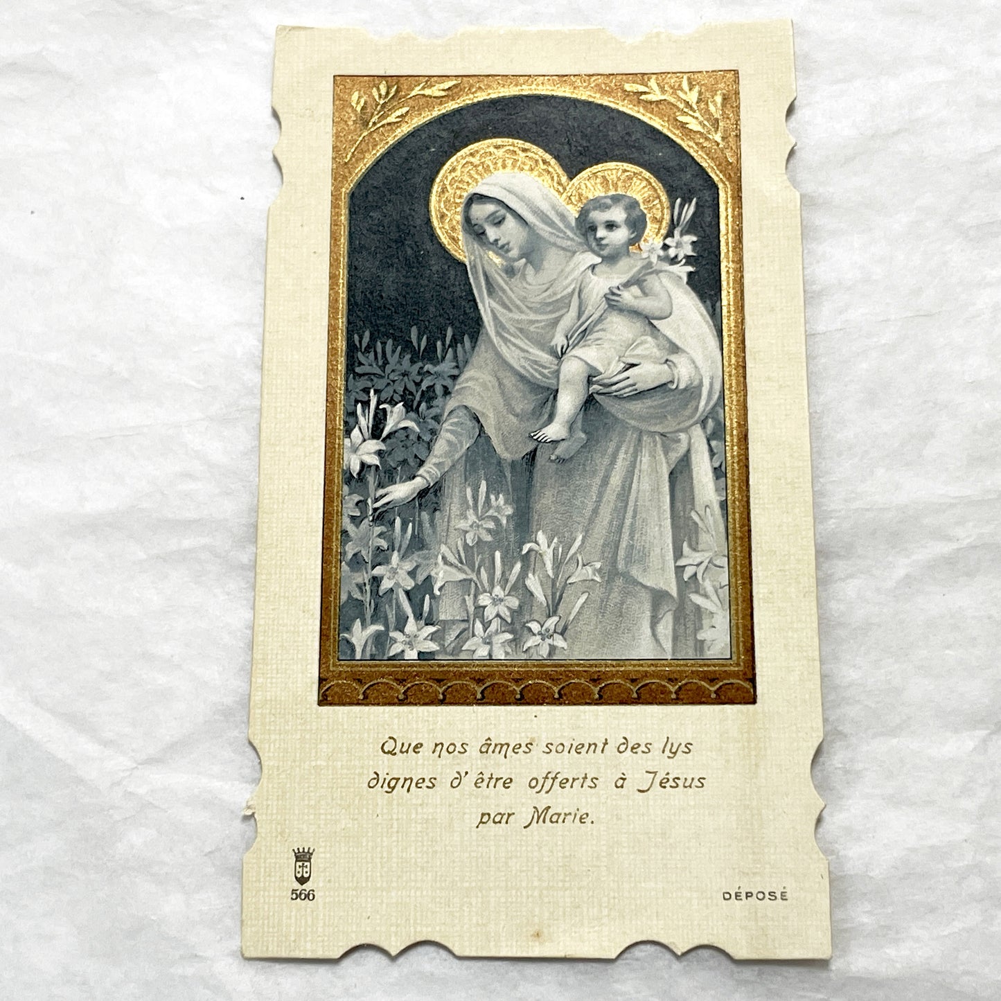 1910s - 2 Antique French Catholic Holy Cards & Prayer Cards - Vintage Religious Ephemera - Sacred Art Collection