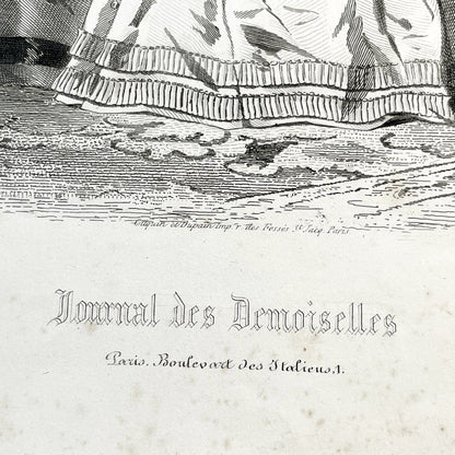 1860s - Original French 1862 Journal des Demoiselles Fashion Plate - Exquisite Victorian Ladies' Attire Engraving - Antique Parisian Chic