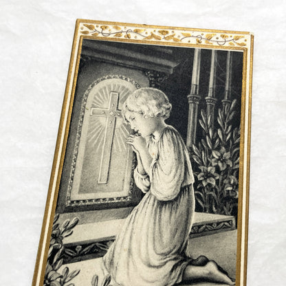 1910s - 2 Vintage French Religious Holy Prayer Cards - First Communion - Bouasse-Jeune Art - Collectible Catholic Ephemera - Set of Two