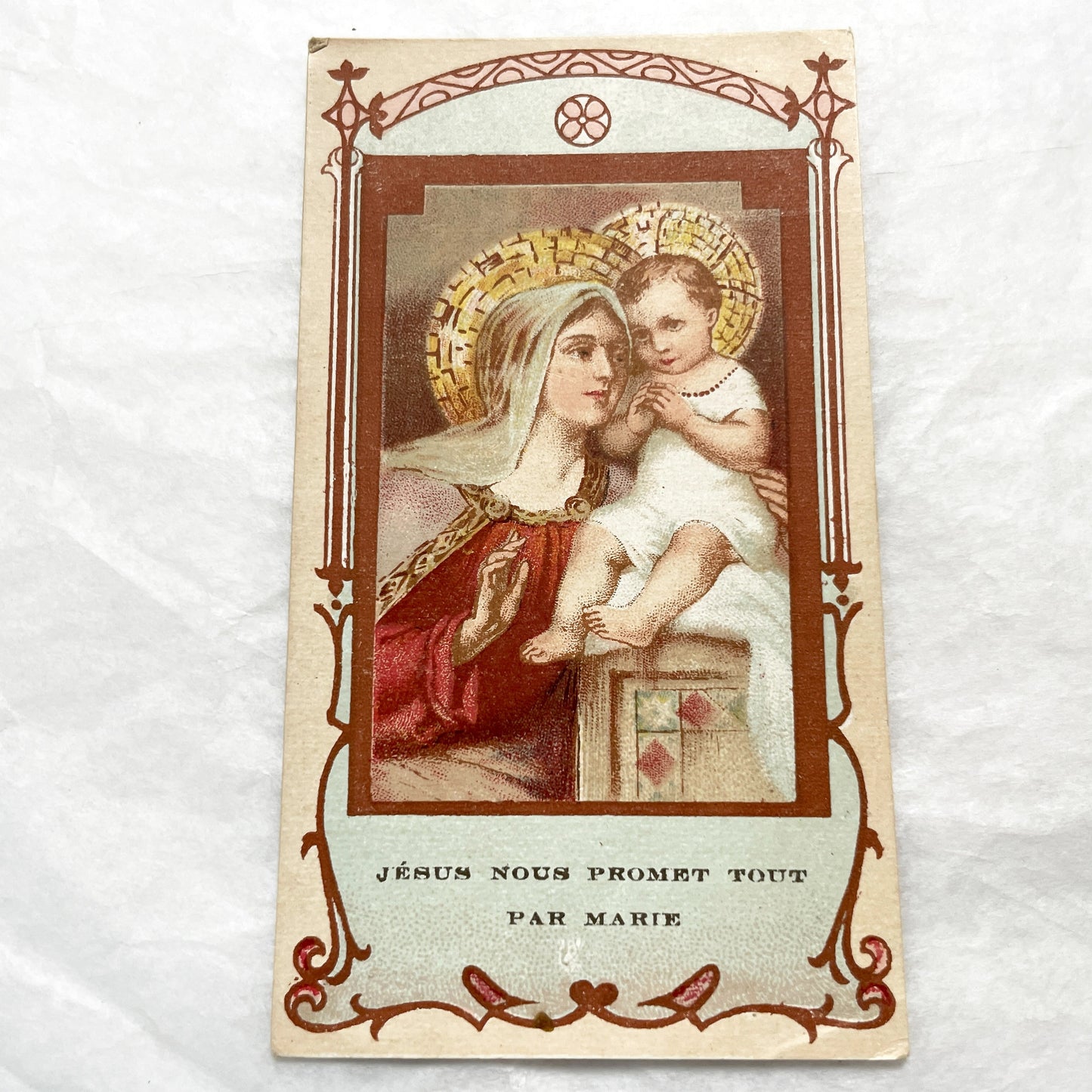 1900s - Three Vintage French Religious Holy Cards - Sacred Heart - Madonna and Child - First Communion - Antique Catholic Ephemera Art