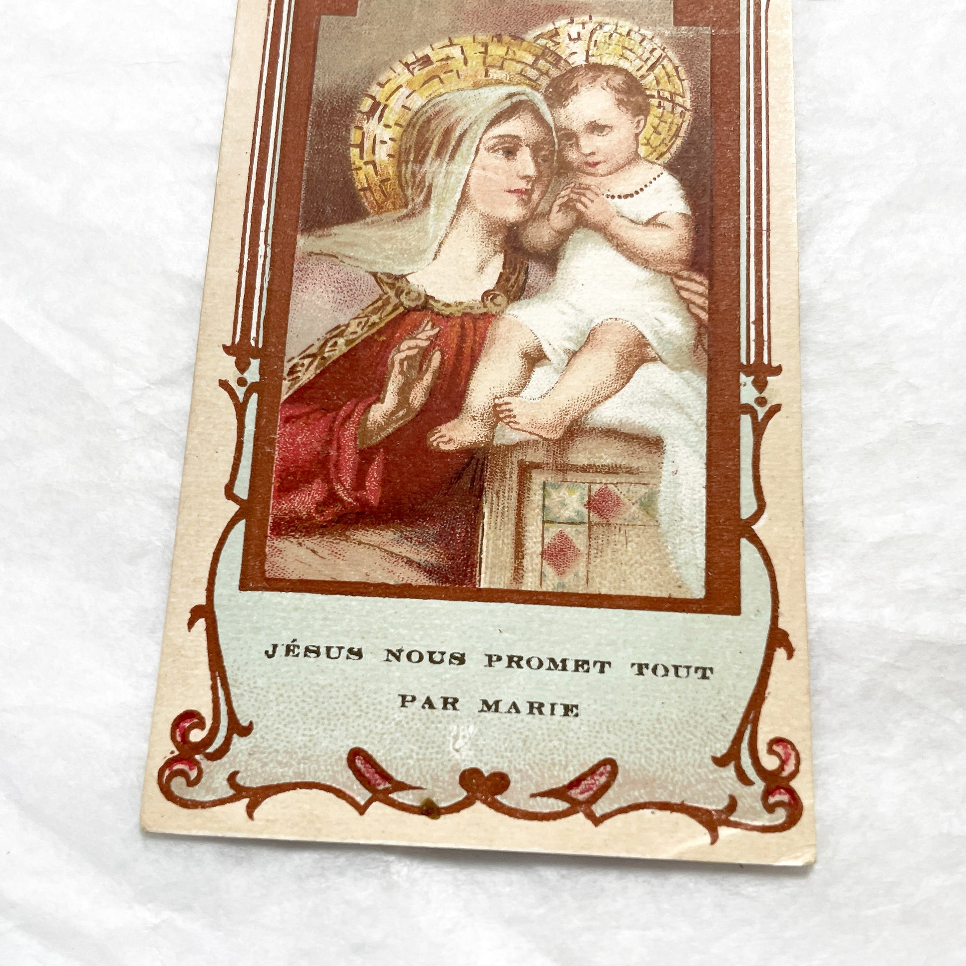 1900s - Three Vintage French Religious Holy Cards - Sacred Heart - Madonna and Child - First Communion - Antique Catholic Ephemera Art