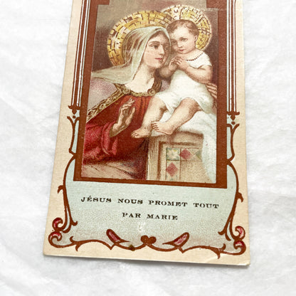 1900s - Three Vintage French Religious Holy Cards - Sacred Heart - Madonna and Child - First Communion - Antique Catholic Ephemera Art