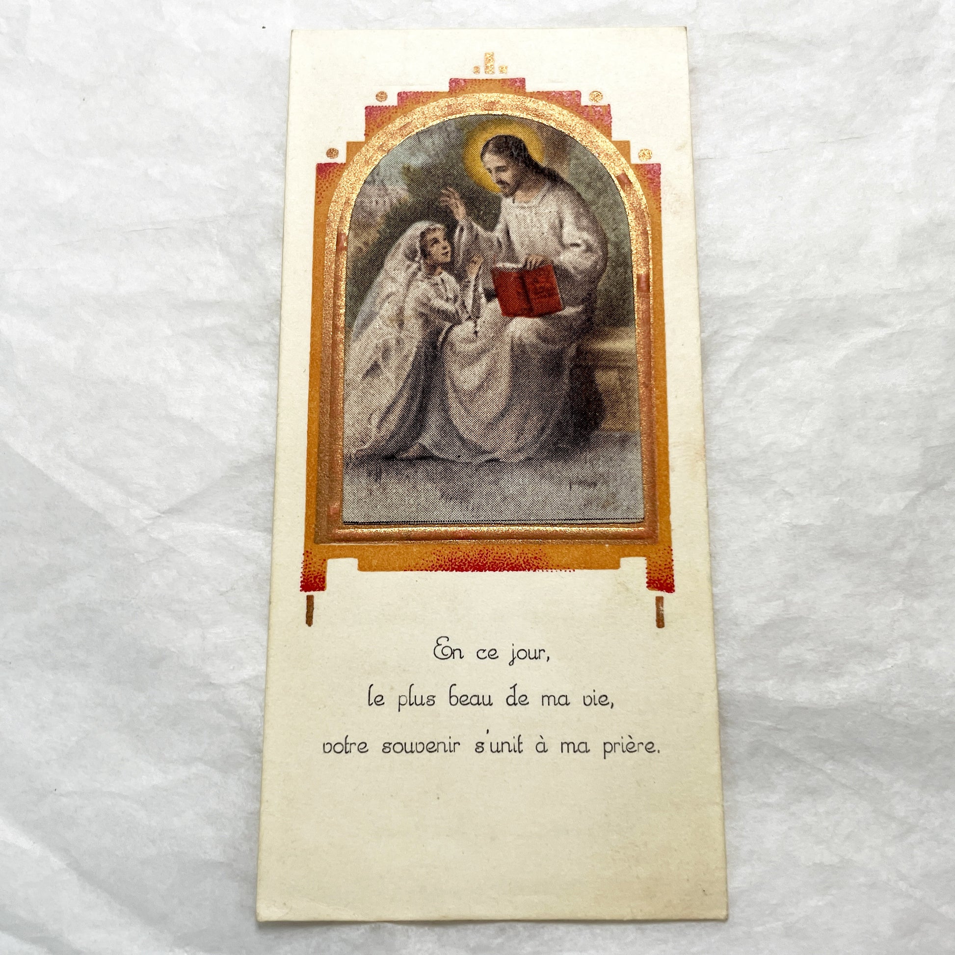 1900s - Three Vintage French Religious Holy Cards - Sacred Heart - Madonna and Child - First Communion - Antique Catholic Ephemera Art