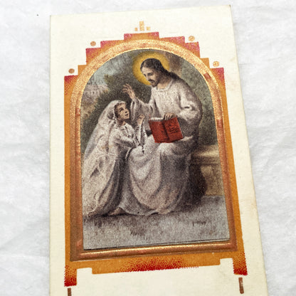 1900s - Three Vintage French Religious Holy Cards - Sacred Heart - Madonna and Child - First Communion - Antique Catholic Ephemera Art