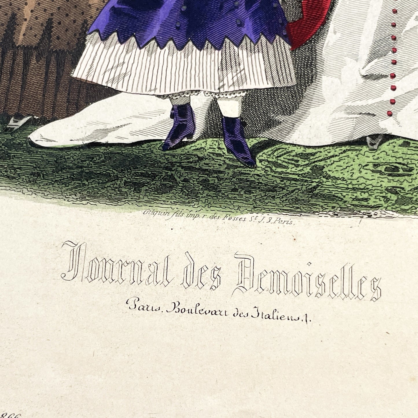 1860s - Exquisite Original French Fashion Plate - Journal des Demoiselles - Victorian Era Womens and Childrens