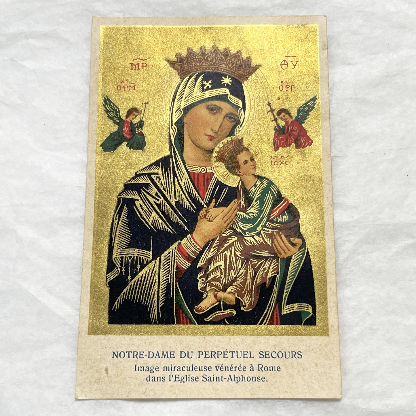 1900s - 2 Gilded Religious Holy Cards - Our Lady of Perpetual Help - Saint Cecilia - Devotional Prayer Memento - Vintage Collectible