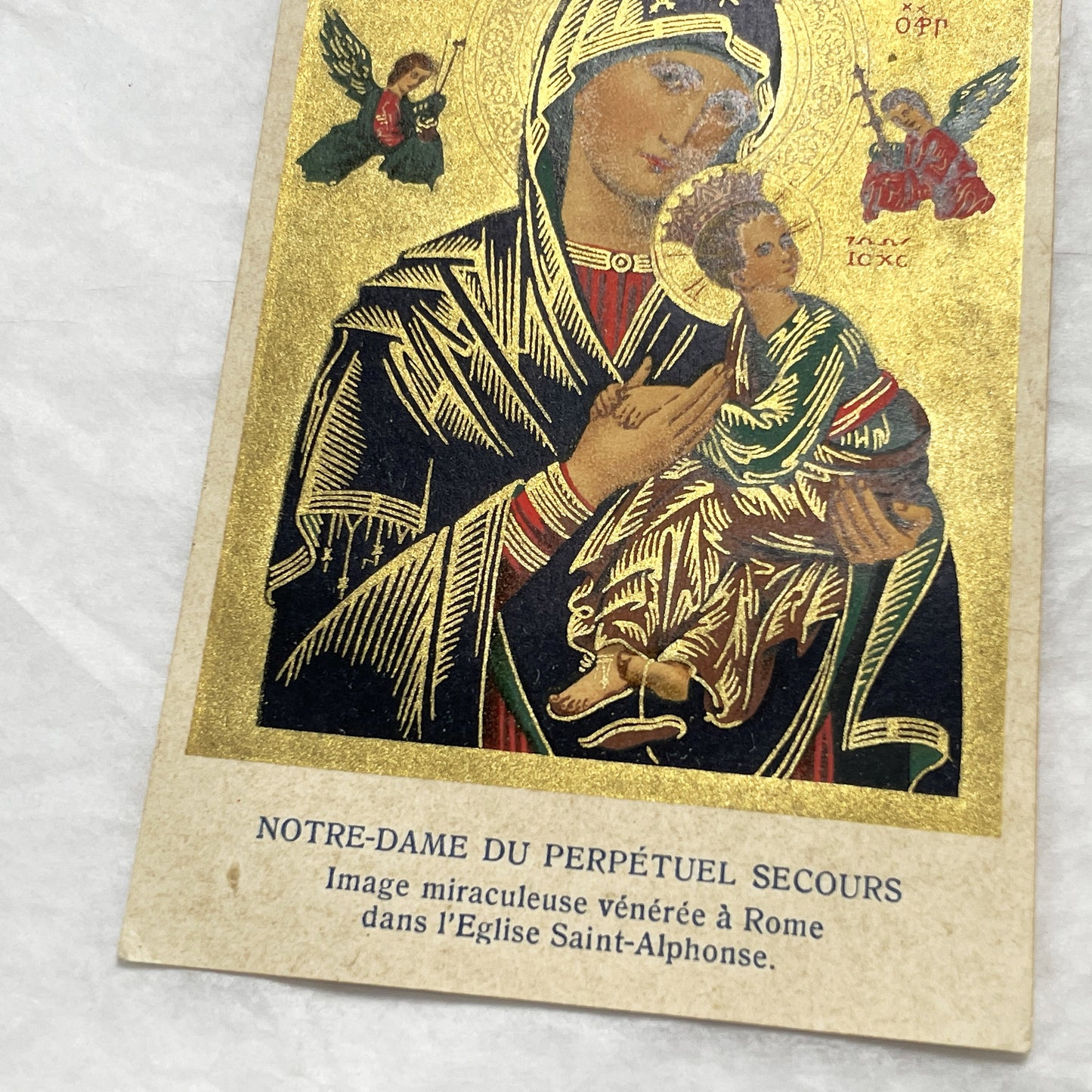 1900s - 2 Gilded Religious Holy Cards - Our Lady of Perpetual Help - Saint Cecilia - Devotional Prayer Memento - Vintage Collectible