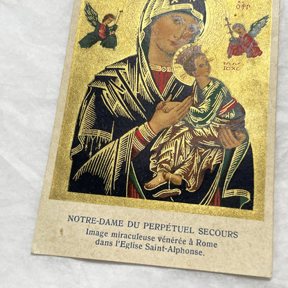 1900s - 2 Gilded Religious Holy Cards - Our Lady of Perpetual Help - Saint Cecilia - Devotional Prayer Memento - Vintage Collectible
