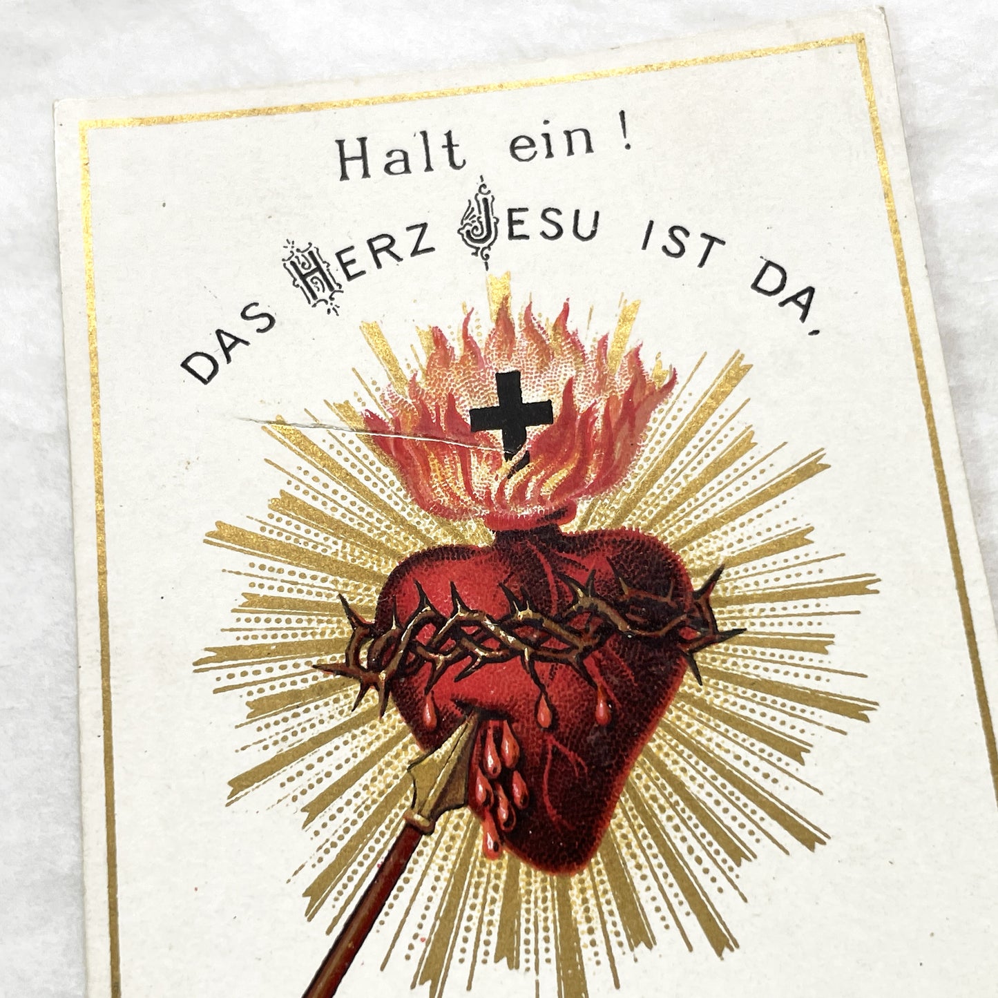 1940s - Vintage Catholic Sacred Heart Prayer Cards - Religious Ephemera Collectible Holy Cards - French and German Devotional Art