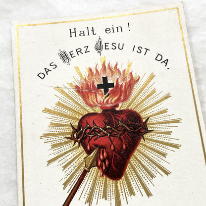 1940s - Vintage Catholic Sacred Heart Prayer Cards - Religious Ephemera Collectible Holy Cards - French and German Devotional Art
