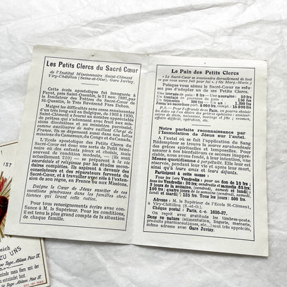 1940s - Vintage Catholic Sacred Heart Prayer Cards - Religious Ephemera Collectible Holy Cards - French and German Devotional Art